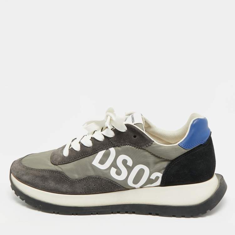 Pre Owned Dsquared2 Runner Size 43 Grey/Black Suede Lace Up Sneakers