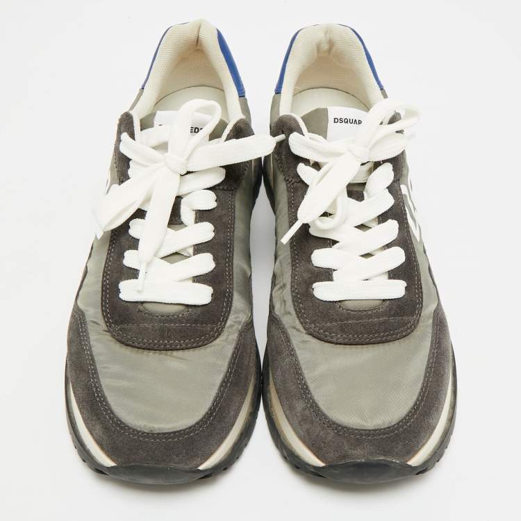 Pre Owned Dsquared2 Runner Size 43 Grey/Black Suede Lace Up Sneakers