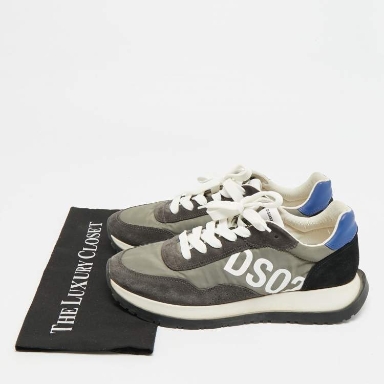 Pre Owned Dsquared2 Runner Size 43 Grey/Black Suede Lace Up Sneakers