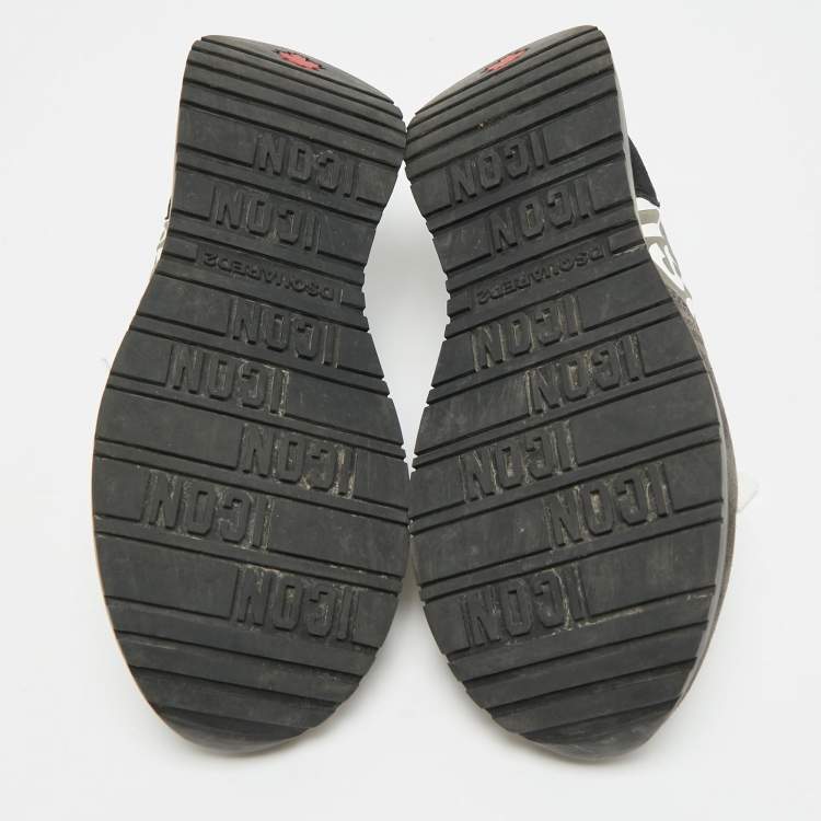 Pre Owned Dsquared2 Runner Size 43 Grey/Black Suede Lace Up Sneakers