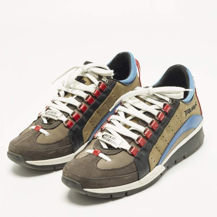 Pre Owned Dsquared2 Legendary Size 43 Multicolor Nubuck and Leather Low Top Sneakers