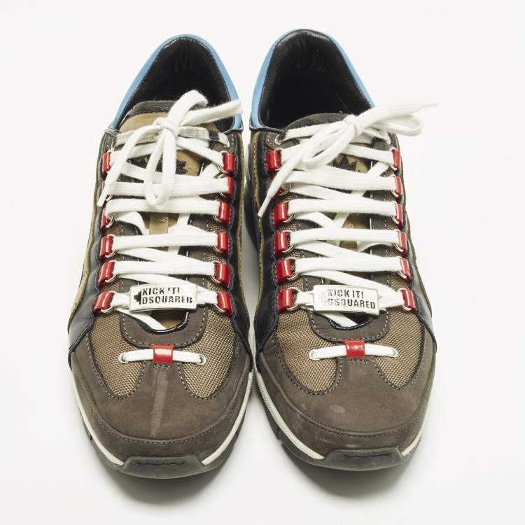 Pre Owned Dsquared2 Legendary Size 43 Multicolor Nubuck and Leather Low Top Sneakers