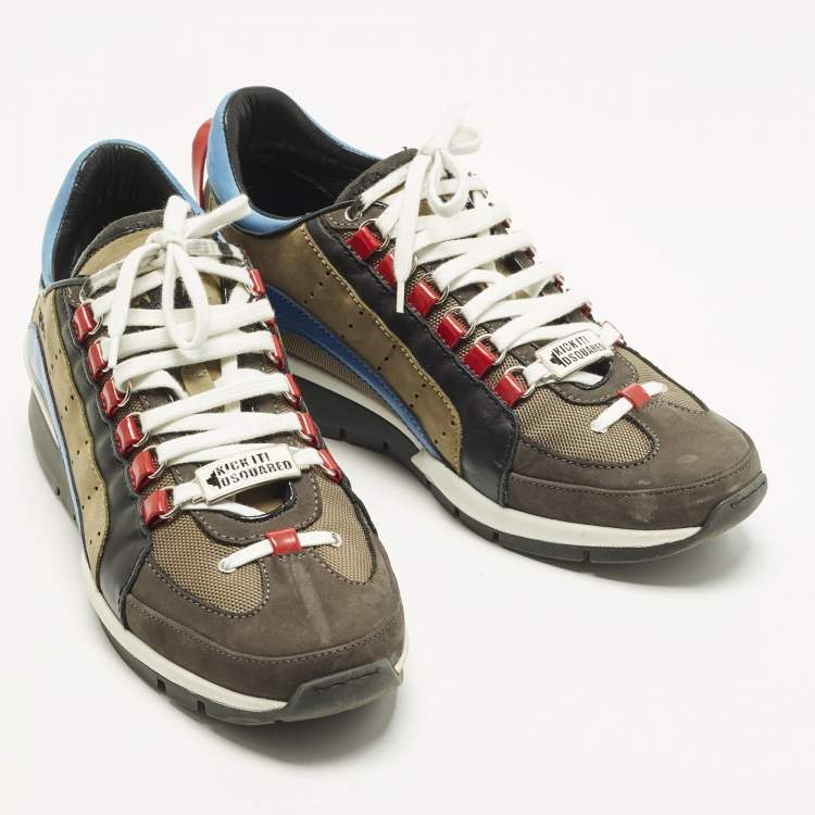 Pre Owned Dsquared2 Legendary Size 43 Multicolor Nubuck and Leather Low Top Sneakers