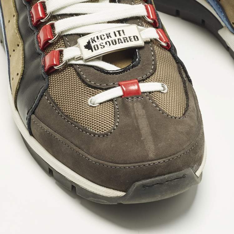 Pre Owned Dsquared2 Legendary Size 43 Multicolor Nubuck and Leather Low Top Sneakers