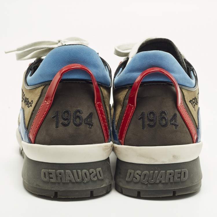 Pre Owned Dsquared2 Legendary Size 43 Multicolor Nubuck and Leather Low Top Sneakers
