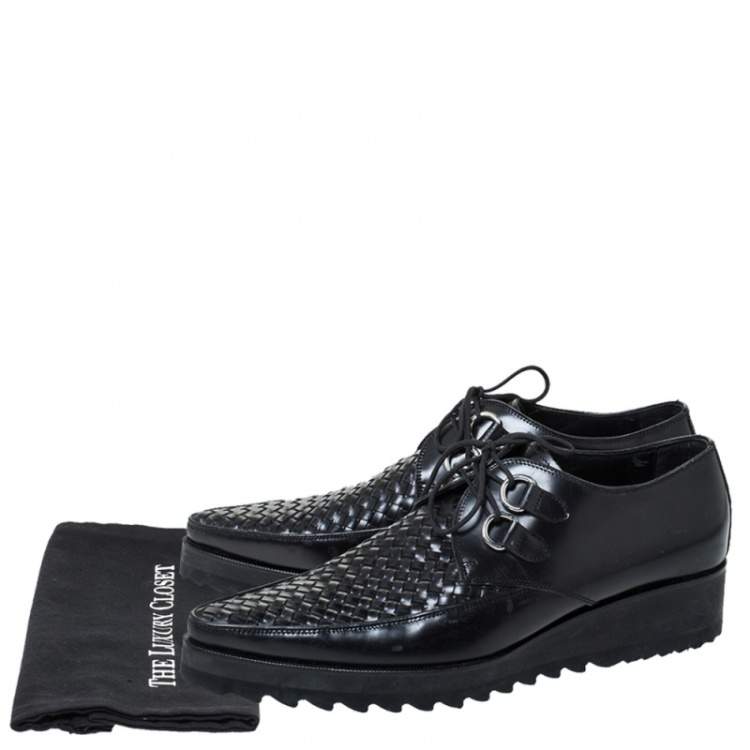 Dsquared2 Black Leather Woven Detail 