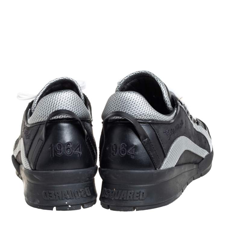Pre Owned Dsquared2 Black Nubuck And Leather Low Top Sneakers Size 45