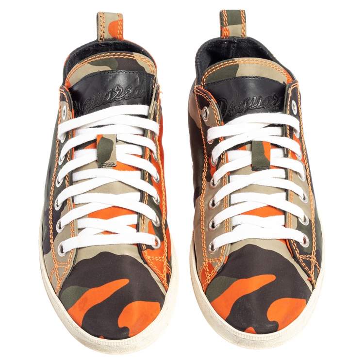 Pre Owned Dsquared Camouflage Fabric Low Top Sneakers Size 43