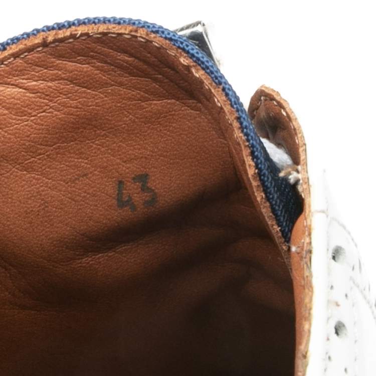 Pre Owned Dsquared2 Multicolor Canvas And Brogue Leather  Derby Sneakers Size 43