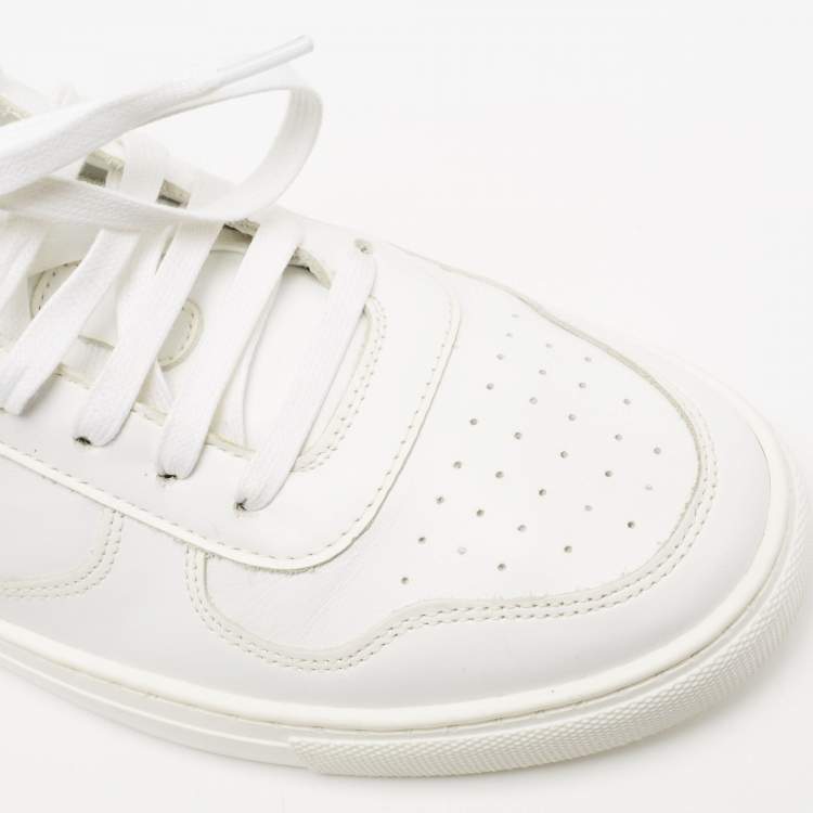 Pre Owned Dsquared2 x Mert & Marcus White/Red Leather Trainer Low Top Sneakers Size 40 