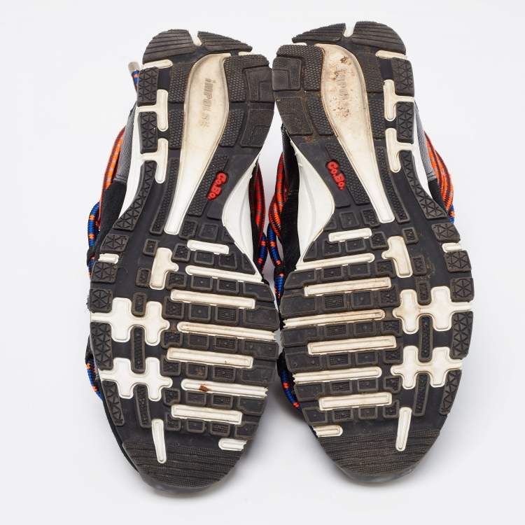 Pre Owned Dsquared2 Multicolor Suede And Leather Bungy Jump Sneakers Size 41