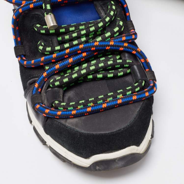 Pre Owned Dsquared2 Multicolor Suede And Leather Bungy Jump Sneakers Size 41
