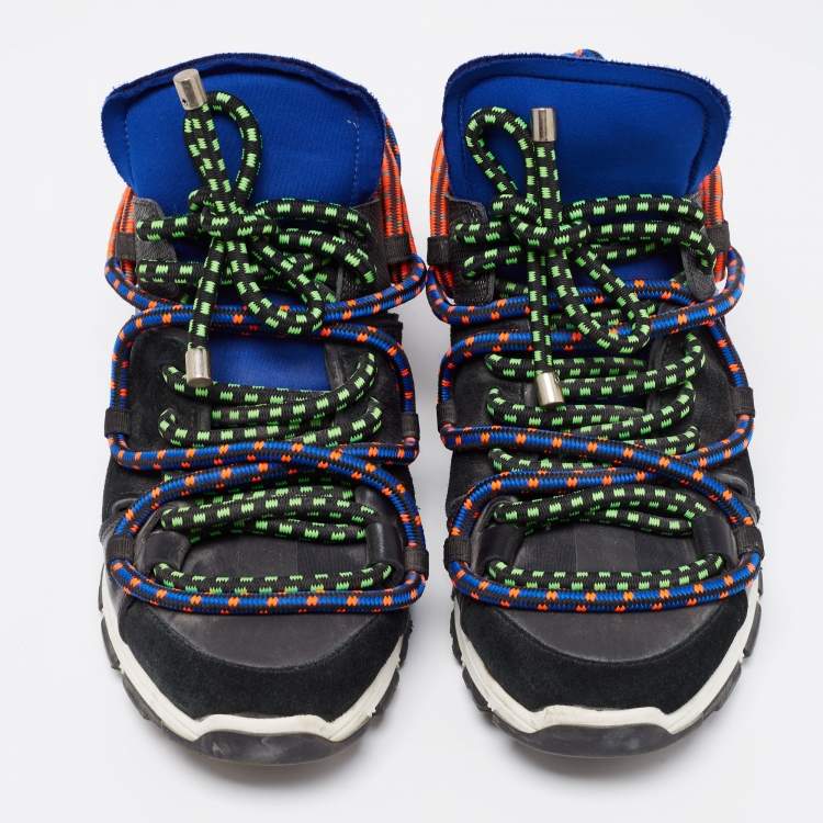 Pre Owned Dsquared2 Multicolor Suede And Leather Bungy Jump Sneakers Size 41