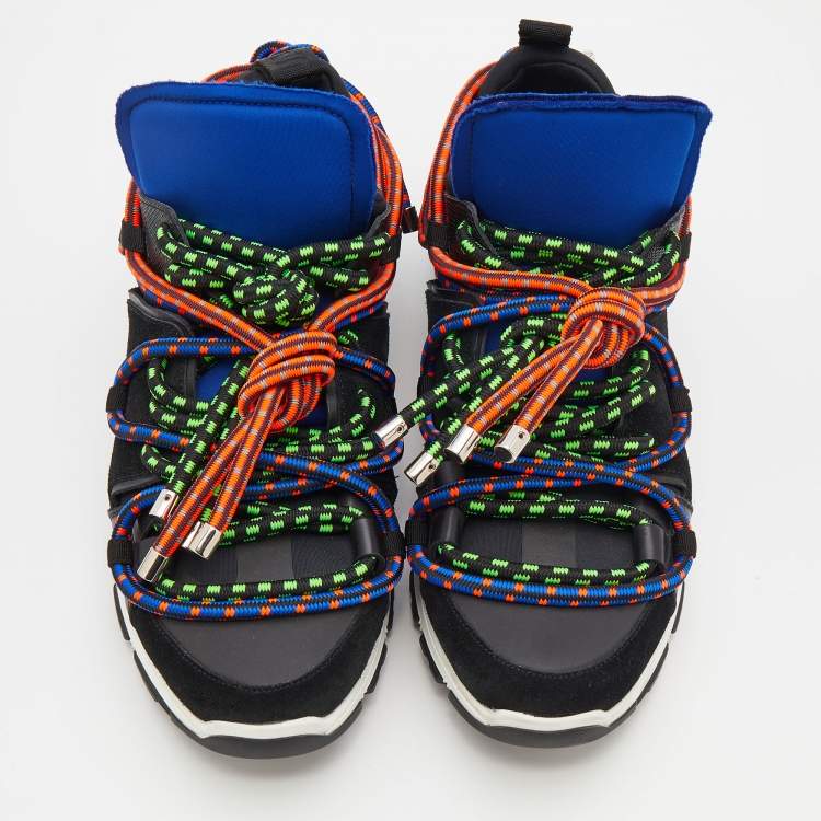 Pre Owned Dsquared2 Multicolor Suede And Leather Bungy Jump Sneakers Size 43