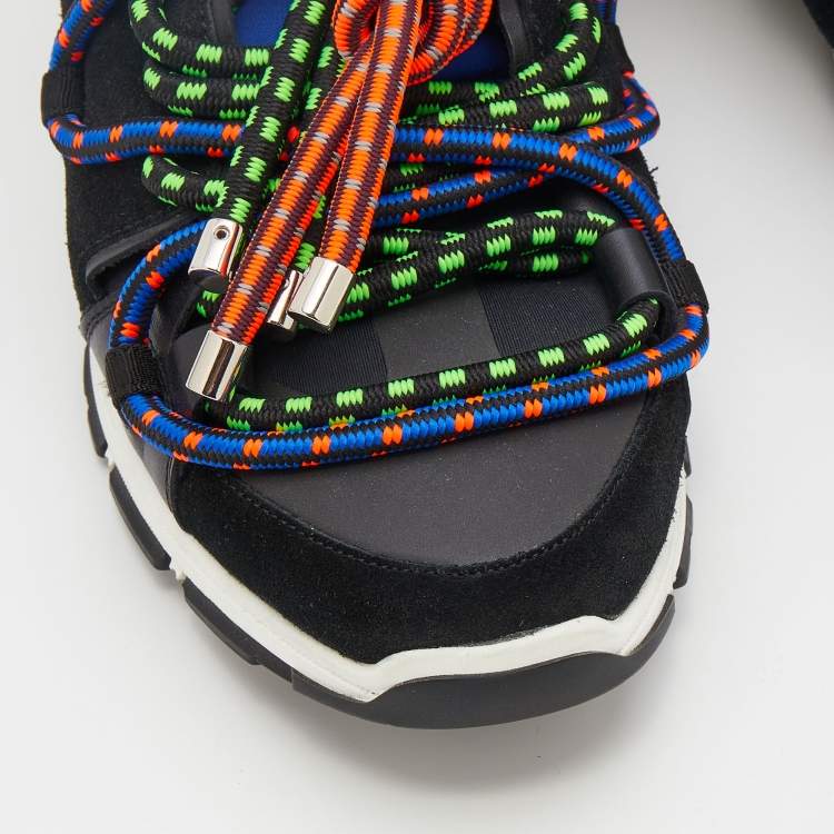 Pre Owned Dsquared2 Multicolor Suede And Leather Bungy Jump Sneakers Size 43