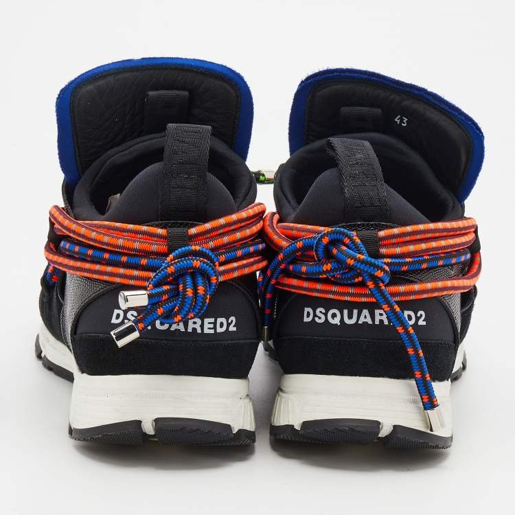 Pre Owned Dsquared2 Multicolor Suede And Leather Bungy Jump Sneakers Size 43