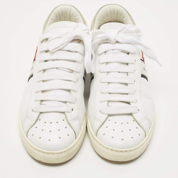 Pre Owned Dsquared2 White Leather Low Top Sneakers Size 41