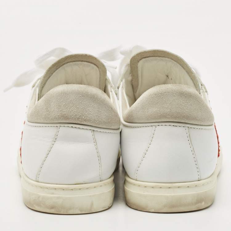 Pre Owned Dsquared2 White Leather Low Top Sneakers Size 41