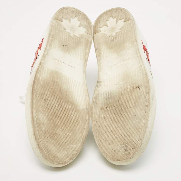 Pre Owned Dsquared2 White Leather Low Top Sneakers Size 41