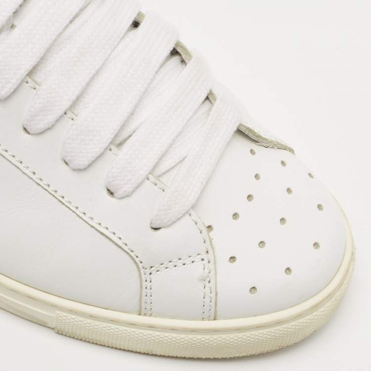 Pre Owned Dsquared2 White Leather Low Top Sneakers Size 41