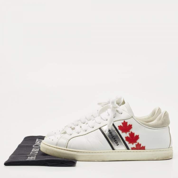 Pre Owned Dsquared2 White Leather Low Top Sneakers Size 41