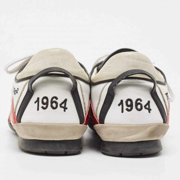 Pre Owned Dsquared2 Multicolor Leather and Fabric Low Top Sneakers Size 44