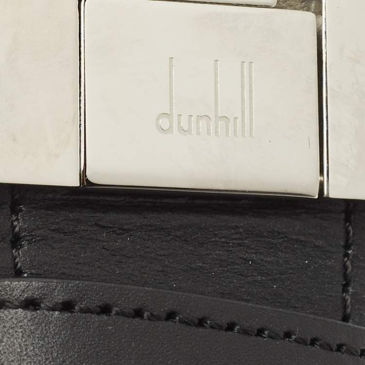 Pre Owned Dunhill Black Leather Reversible Buckle Belt 107CM