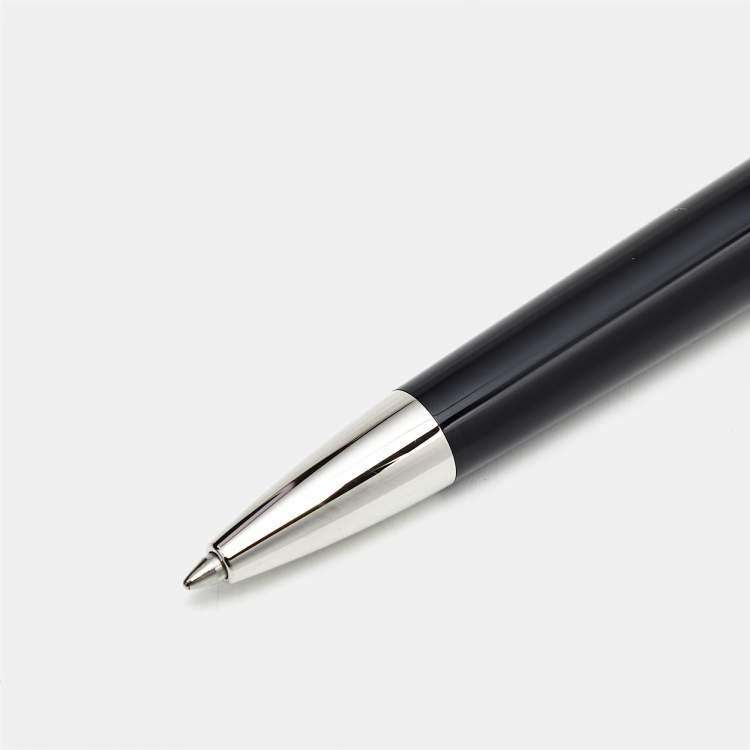 Pre Owned Dunhil Black Sidecar Ballpoint Pen with Wallet Set