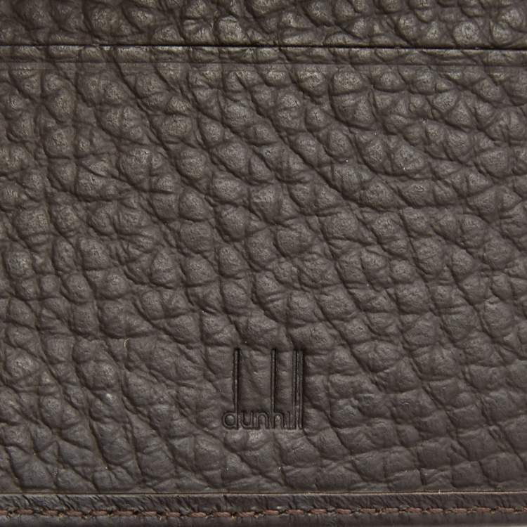 Pre Owned Dunhill Leather Stripe Bifold Compact Wallet