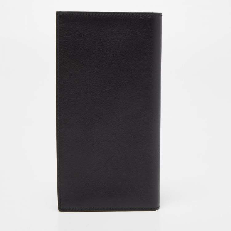 Pre Owned Dunhill Black Leather Bifold Long Wallet