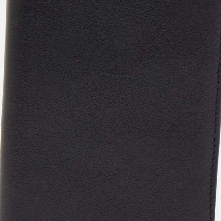 Pre Owned Dunhill Black Leather Bifold Long Wallet