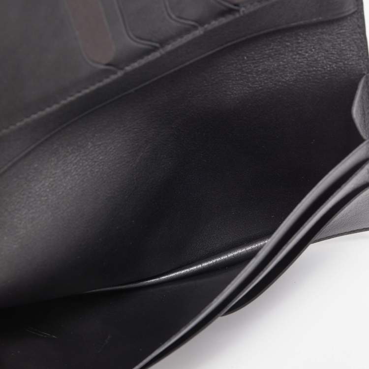 Pre Owned Dunhill Black Leather Bifold Long Wallet