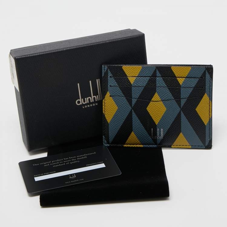 Pre Owned Dunhill Multicolor Cadogan Print Leather Card Holder