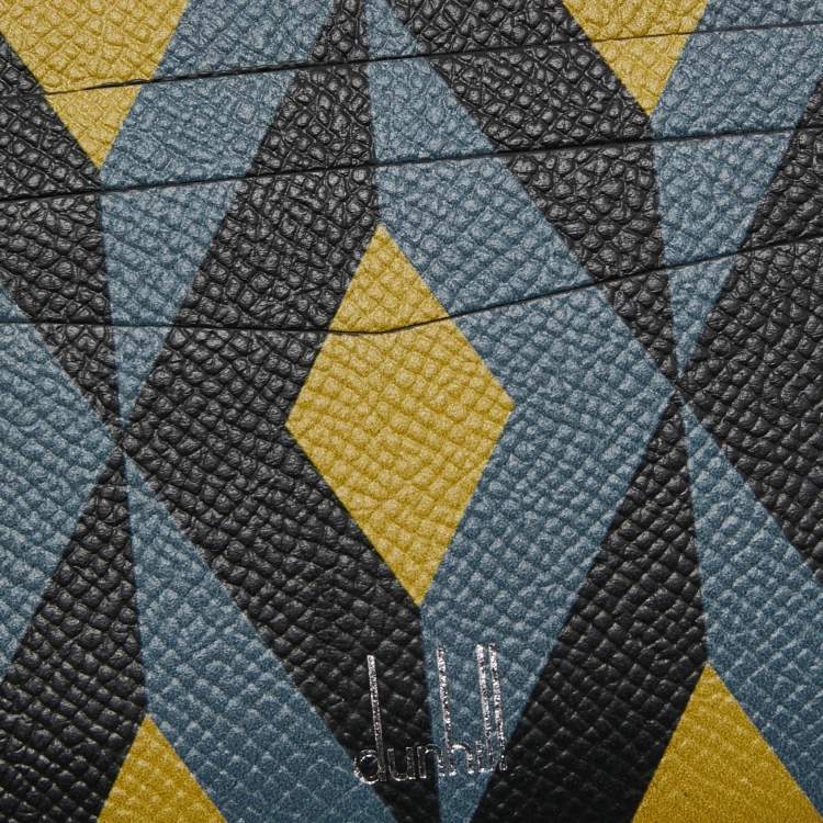 Pre Owned Dunhill Multicolor Cadogan Print Leather Card Holder