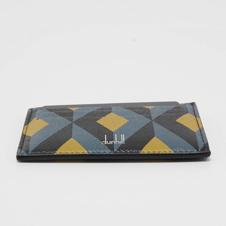 Pre Owned Dunhill Multicolor Cadogan Print Leather Card Holder