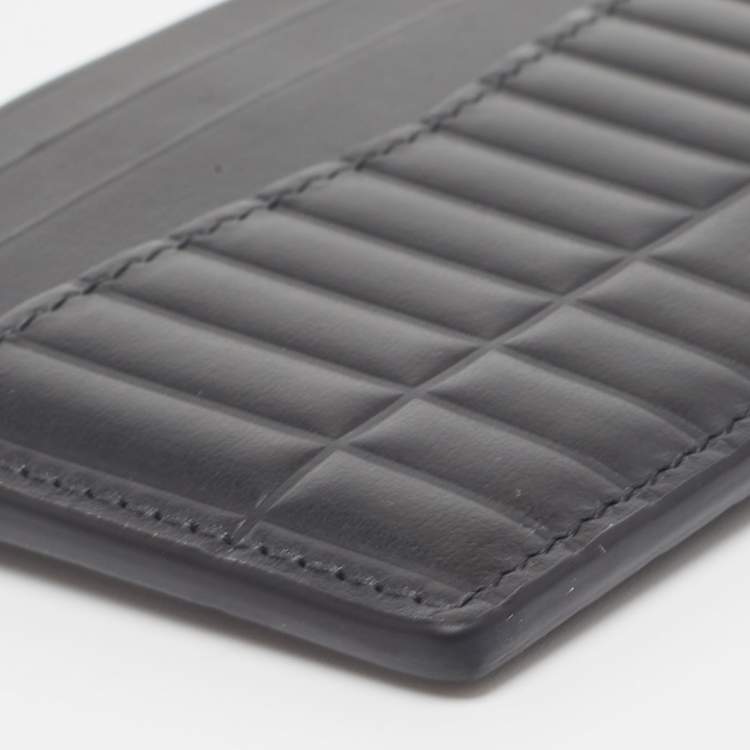 Pre Owned Dunhill Black Debossed Leather Rollagas Card Holder