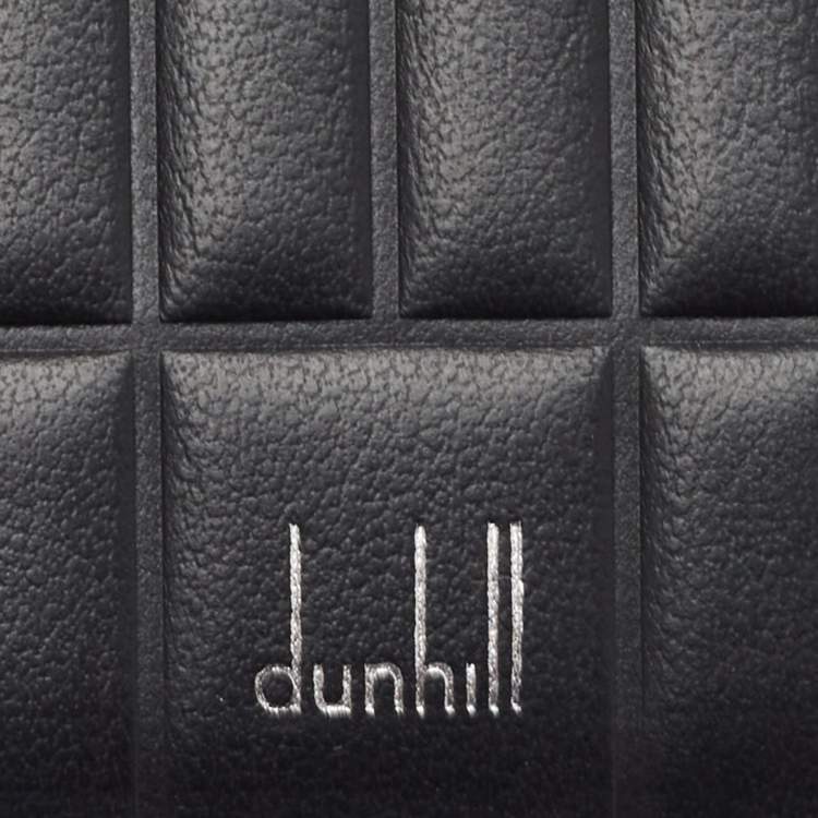 Pre Owned Dunhill Black Debossed Leather Rollagas Card Holder