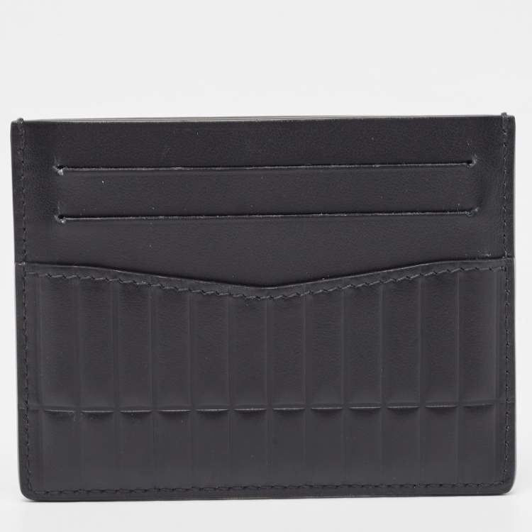 Pre Owned Dunhill Black Debossed Leather Rollagas Card Holder