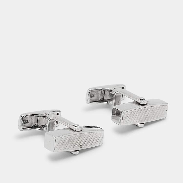 Pre Owned Dunhill  Black Enamel Sterling Silver Cufflinks