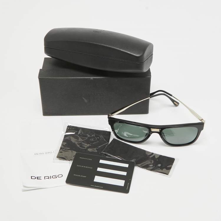 Pre Owned Dunhill Black 3P SDH135 Aviator Sunglasses