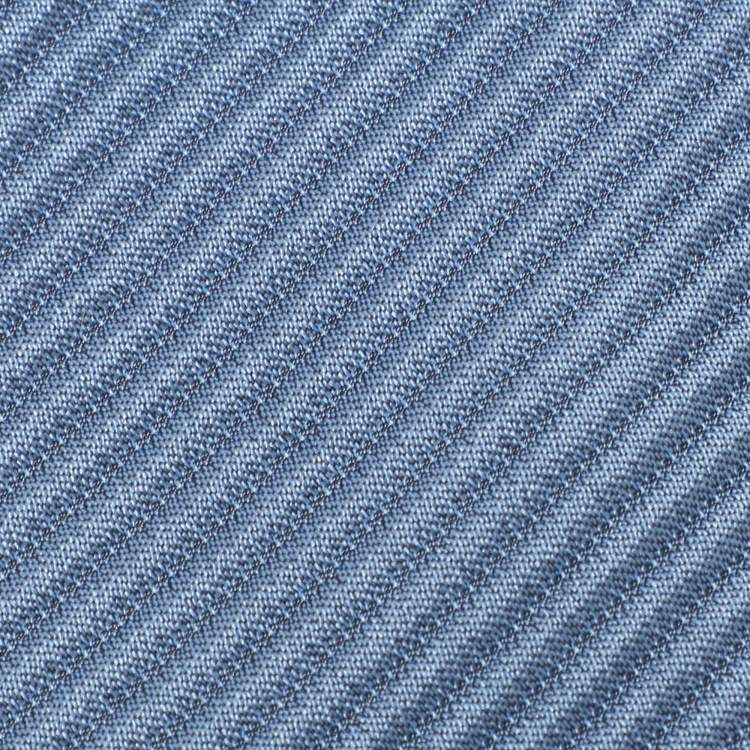 Pre Owned Dunhill Light Blue Silk Herringbone Stripe Woven Tie