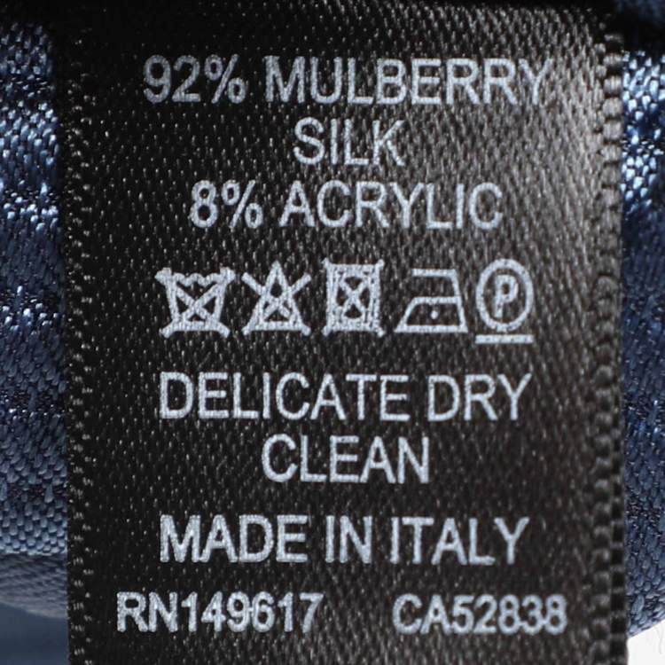 Pre Owned Dunhill Light Blue Silk Herringbone Stripe Woven Tie