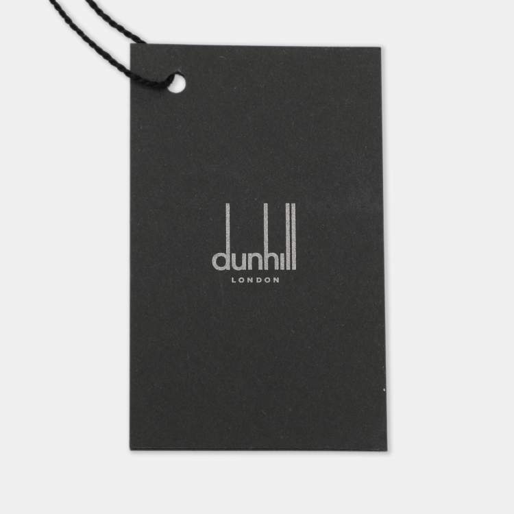 Pre Owned Dunhill Blue Micro Diamond Motif Embroidered Silk Tie