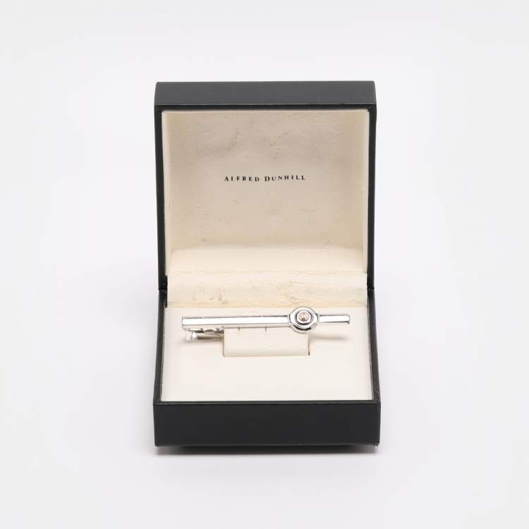Pre Owned Dunhill Silver Tone Metal Tie Clip 