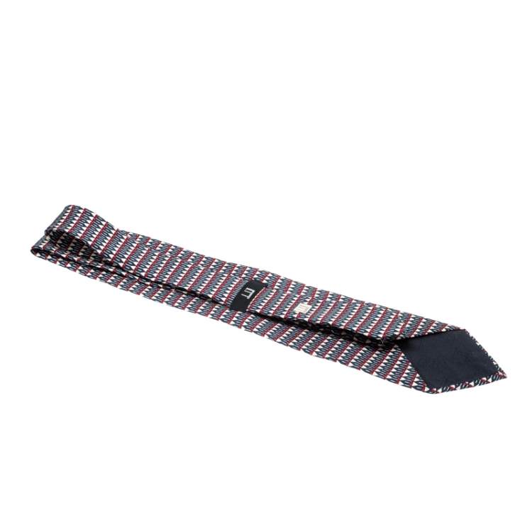 Pre Owned Dunhill Multicolor Silk Abstract Geometric Print Tie 