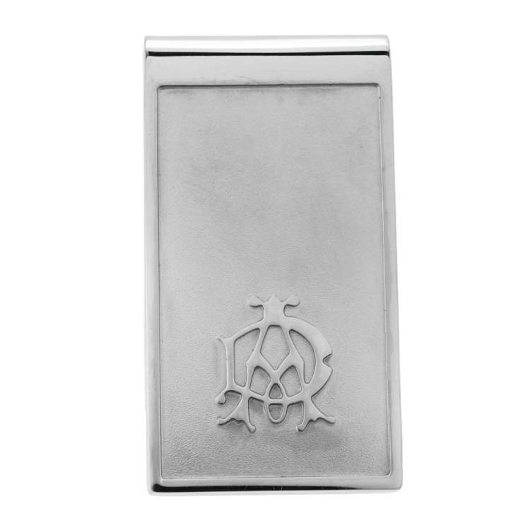 Pre Owned Alfred Dunhill Silver Tone Logo Money Clip