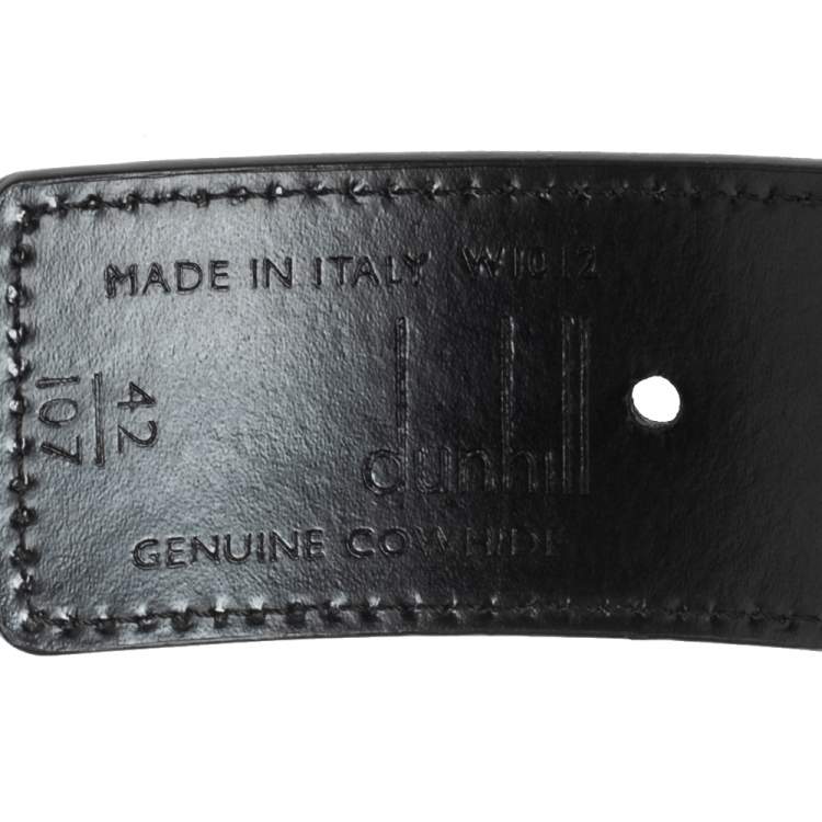 Pre Owned Dunhill Black Leather Gothic Belt 107CM
