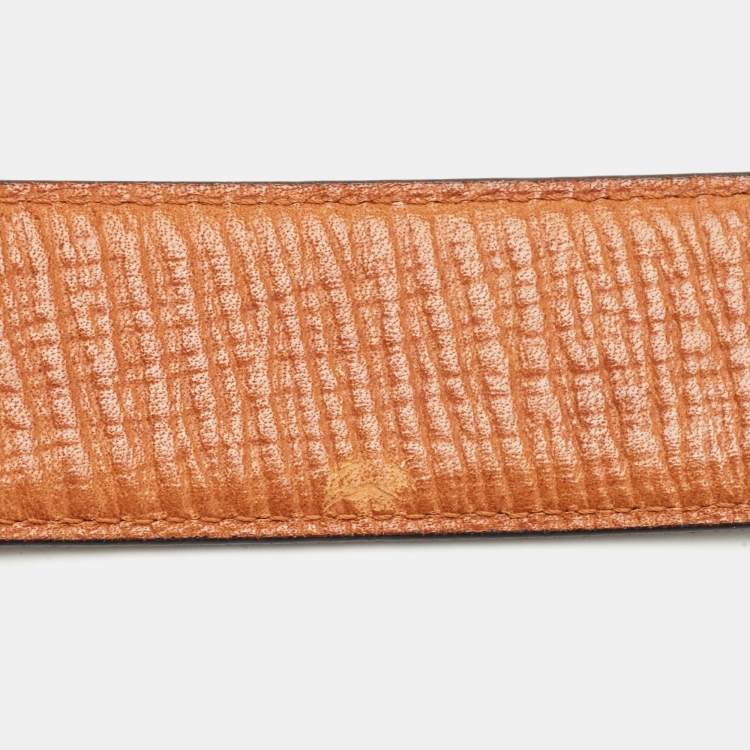 Pre Owned Dunhill Tan Leather Buckle Belt 100CM