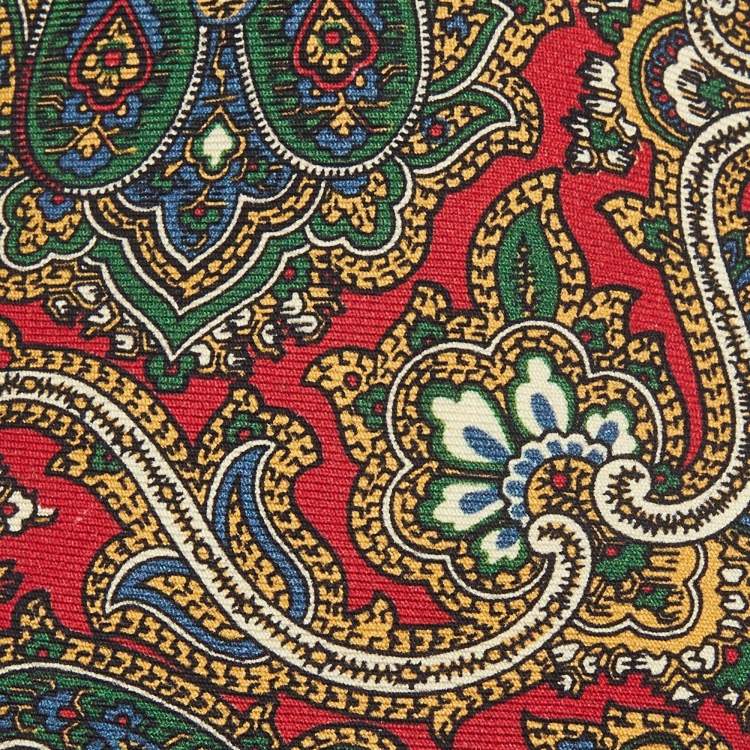 Pre Owned Dunhill Multicolor Large Paisley Print Silk  Tie