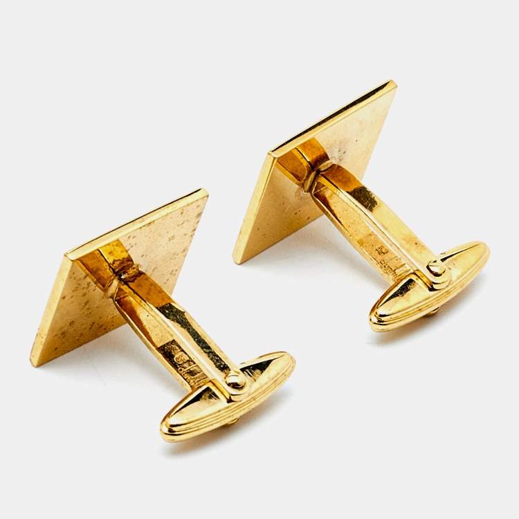 Pre Owned Dunhill Brushed Palladium and Gold Plated Cufflinks